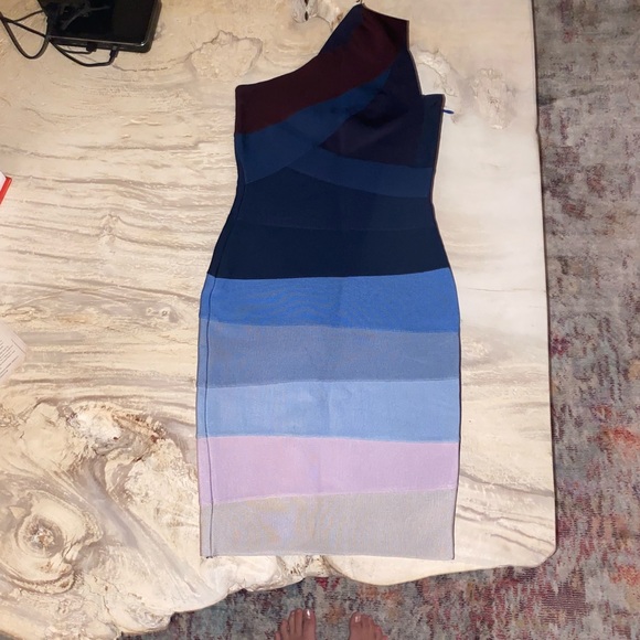 blue ombre bandage dress Murphies Strapless Mini Dress Blue Ombre